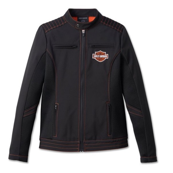 HARLEY DAVIDSON JACKET WOMEN’S FOREVER HARLEY MESH ZIP FRONT ZIPPERED SLEEVES - Picture 1 of 5
